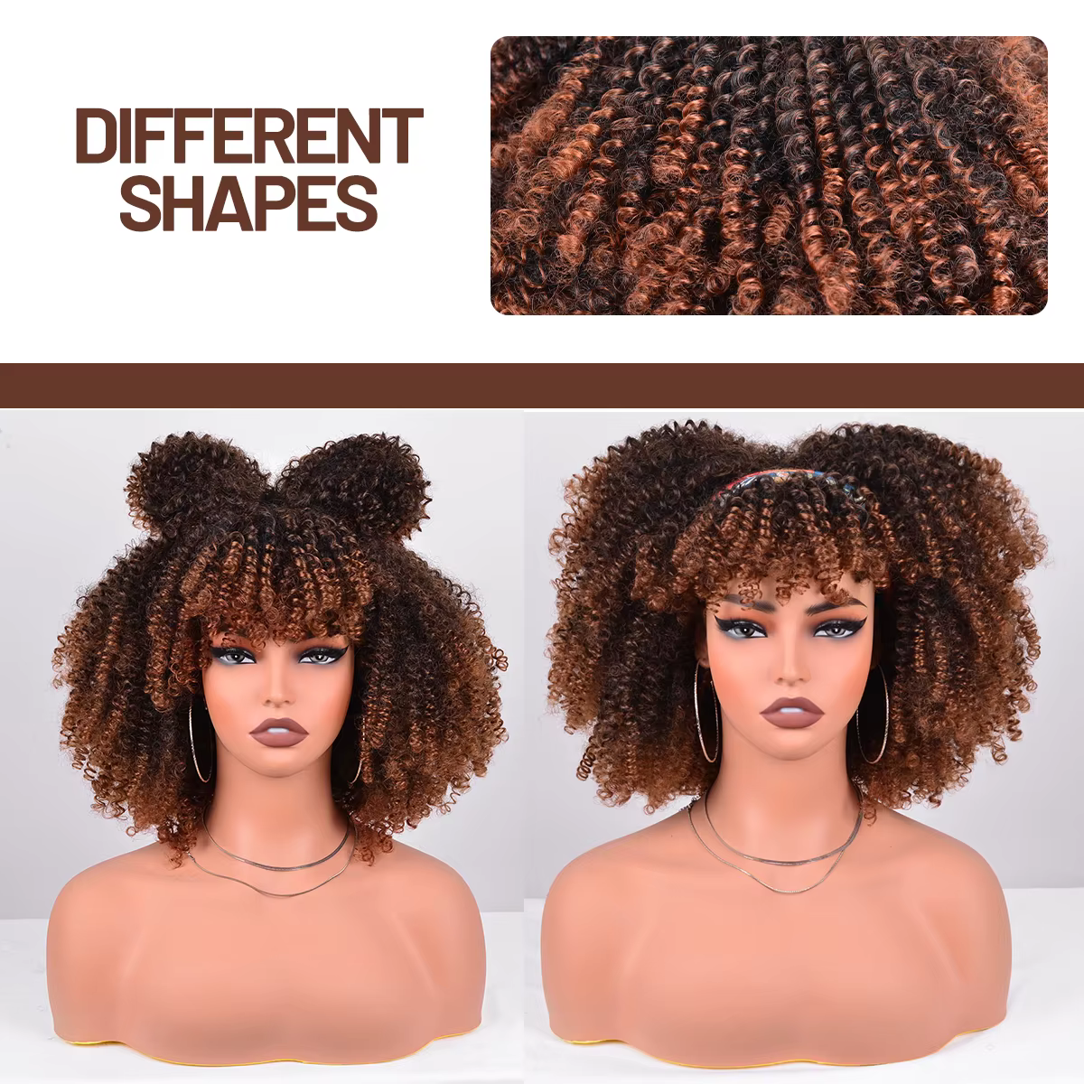 Perruques Afro Synthétiques Courtes pour Femmes Noires