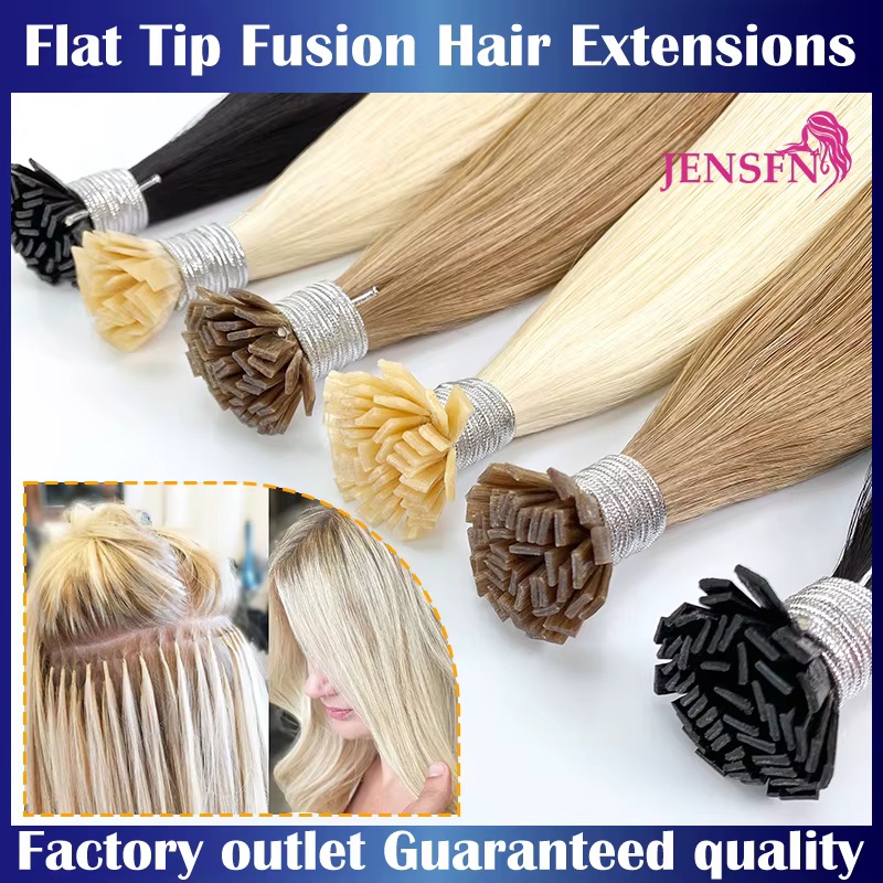 Extensions de cheveux de haute qualité à pointe plate