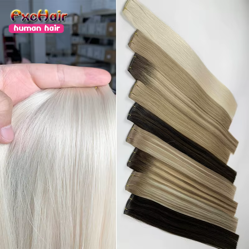 Genius trame 100 g/paquet Invisible droite mongole Remy Extensions de cheveux 14-30 pouces paquets