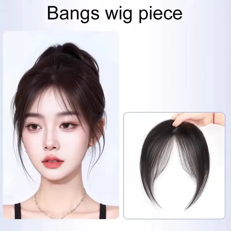 Nouvelle Frange Synthétique Naturelle Sans Couture pour Cheveux