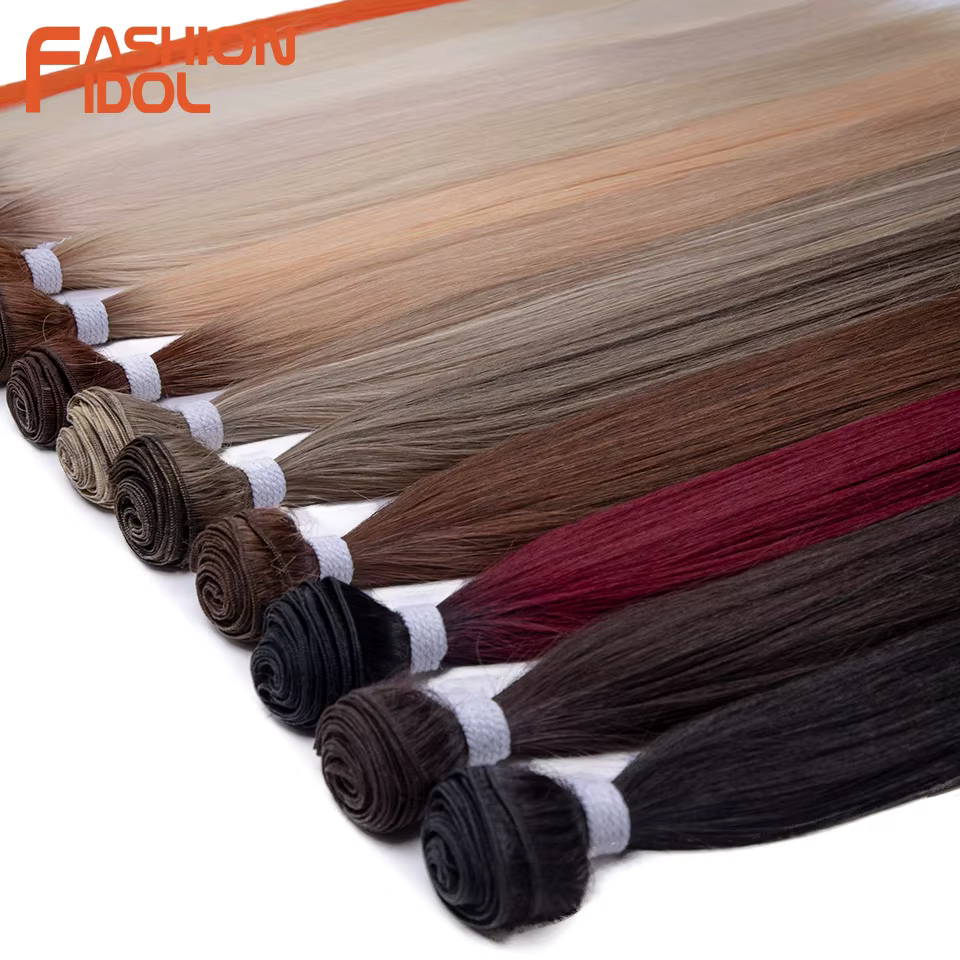 FASHION IDOL 28 pouces 200g trames Yaki cheveux raides tissage synthétique faux