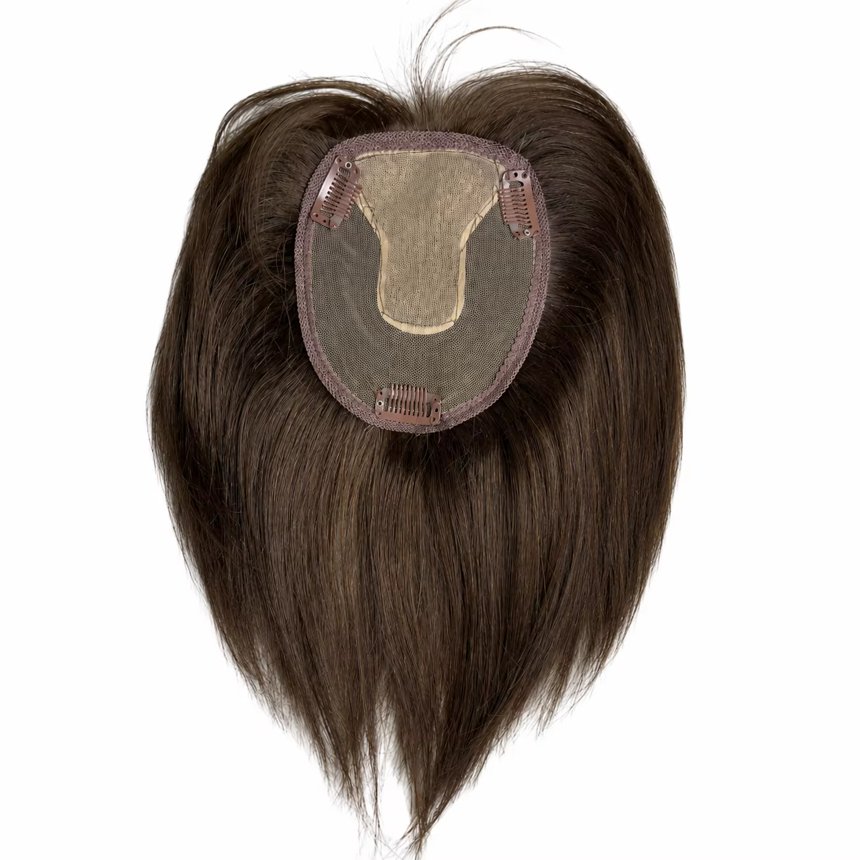 Extensions capillaires naturelles brésiliennes en T-part avec frange 3D à clipser pour femmes, couvrant la perte de cheveux, en cheveux humains