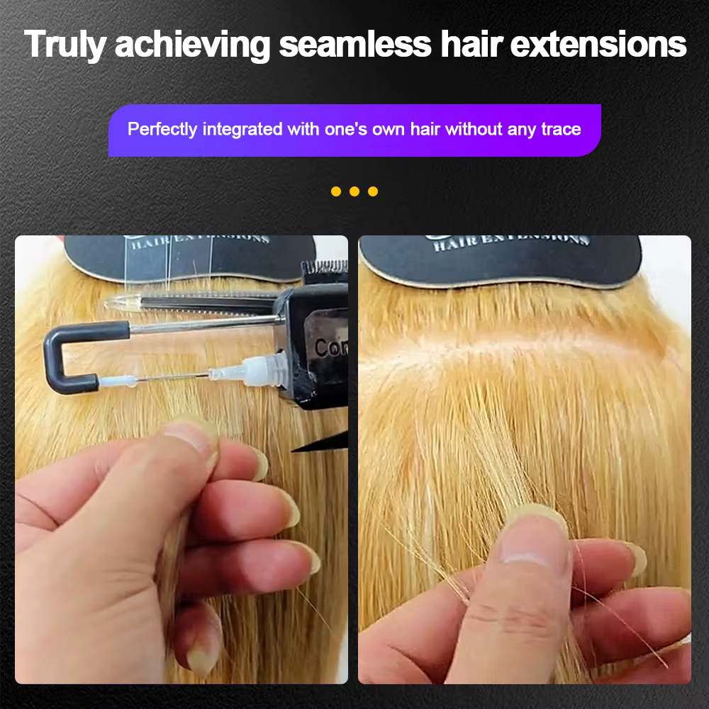 Comblinees P1 Kit d'extension de cheveux de Salon professionnel Gel de colle glacée liaison rapide sans lumière UV