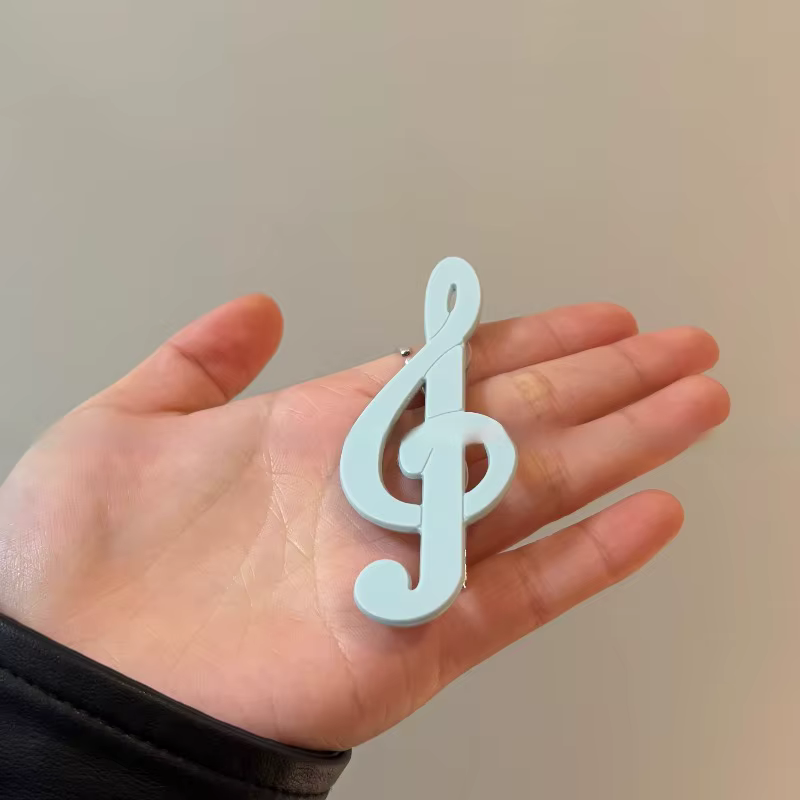 Pinces à cheveux bleues Y2K rétro Note de musique