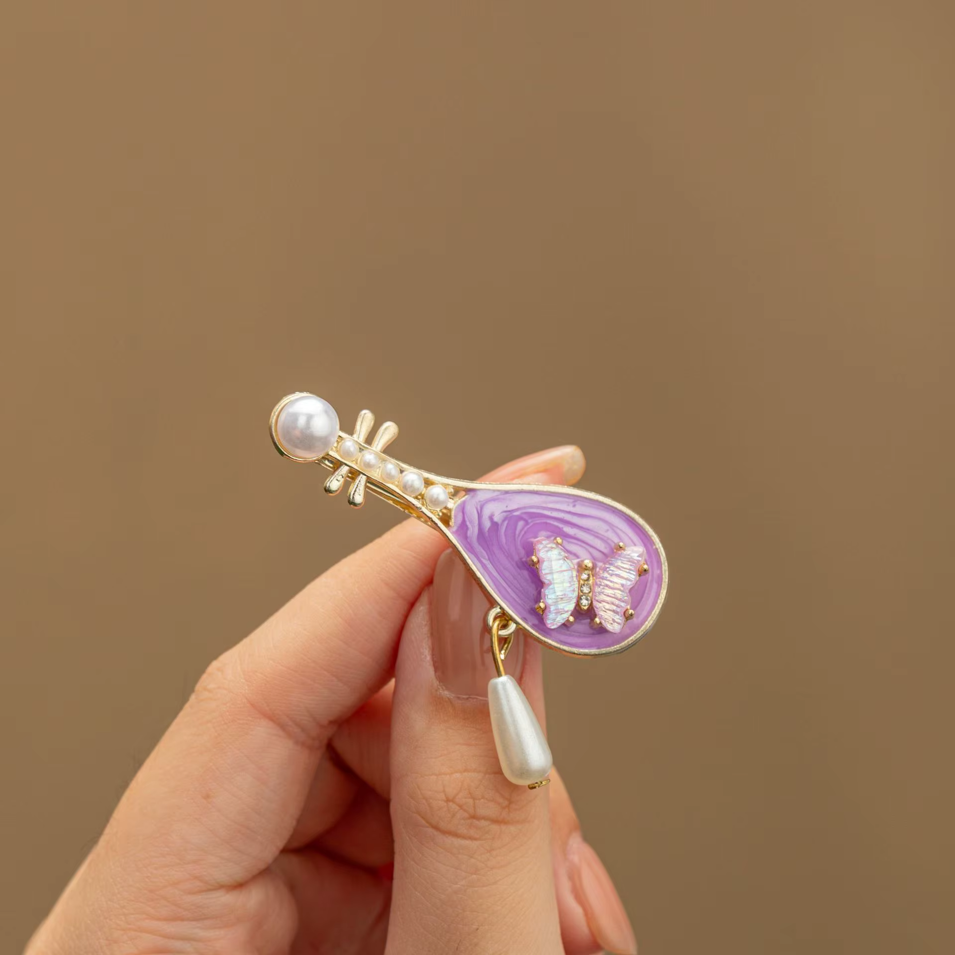 Pince à cheveux Pipa, nouvelle pince latérale de style chinois pour franges