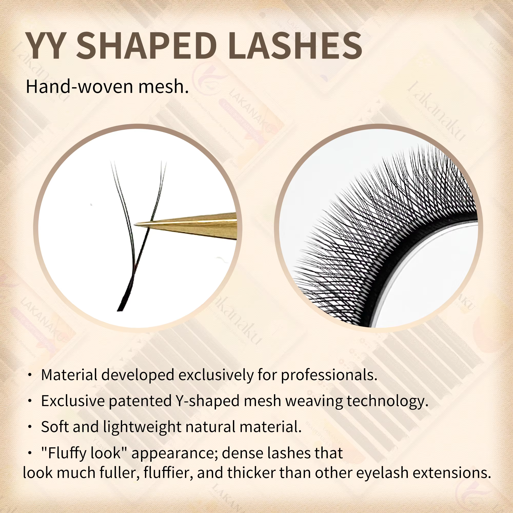 LAKANAKU YY/3D/4D/5D/6D/7D W Clover Extensions de cils pré-faits en éventail pour volume