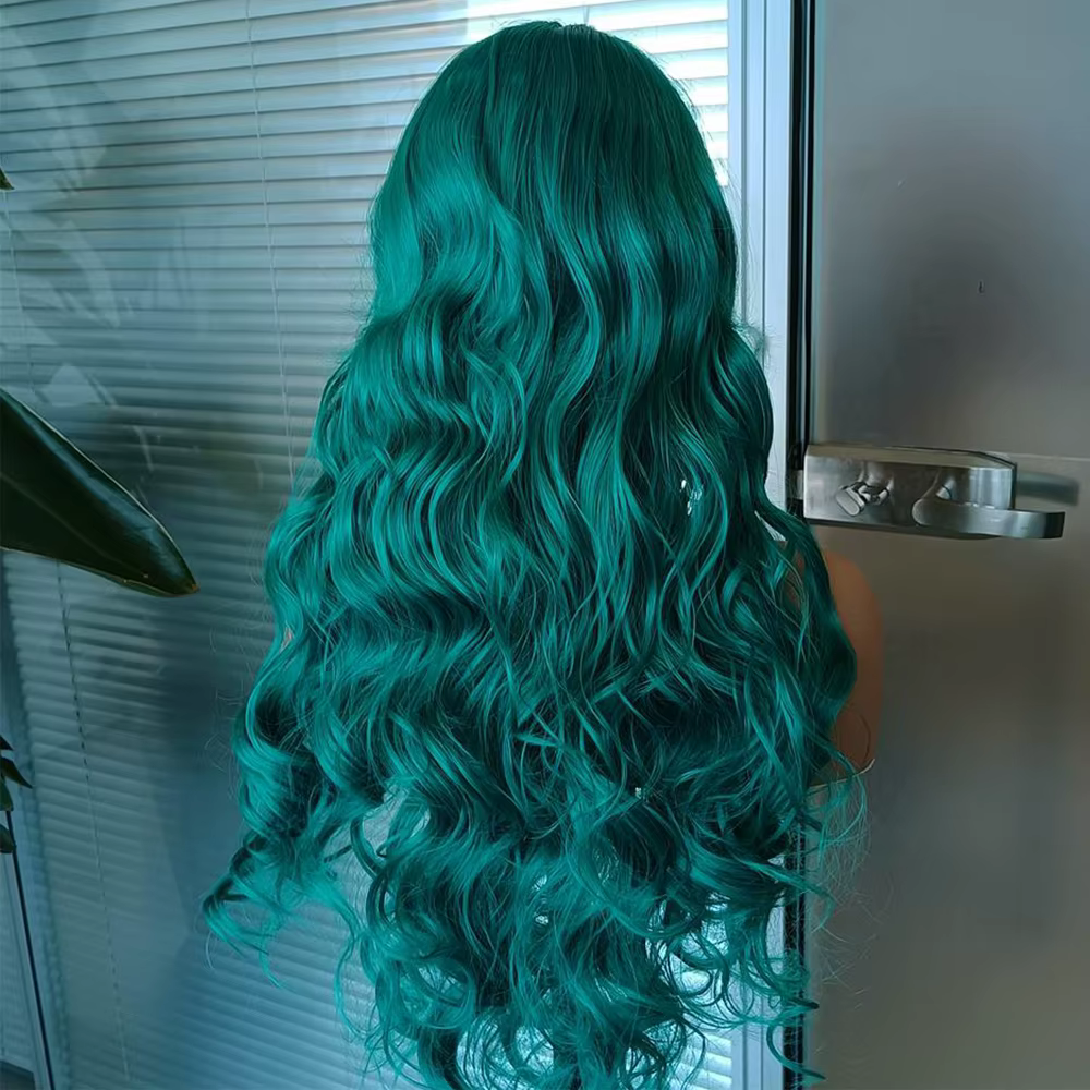 Perruque Lace Front Wig synthétique vert foncé 13x4