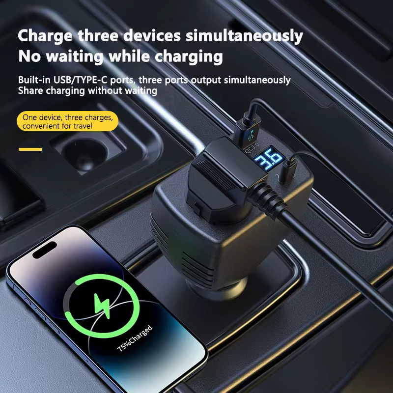 Convertisseur de tension automobile 2025 150W DC 12V vers DC 220V avec chargeur USB pour voiture