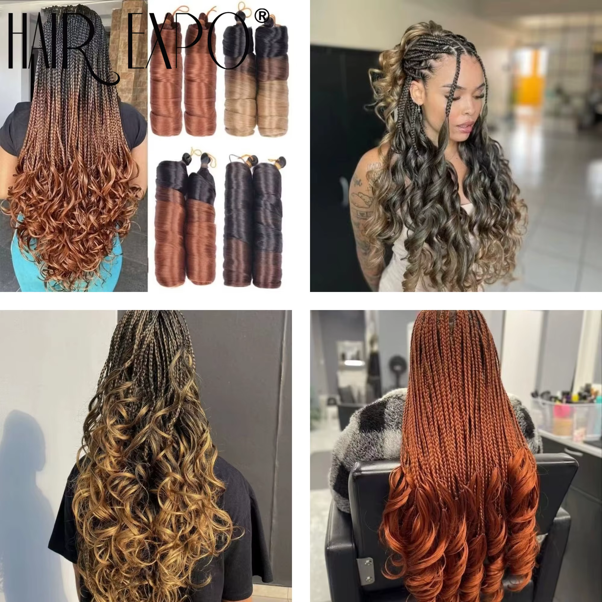 Boucles françaises tressage Extensions de cheveux