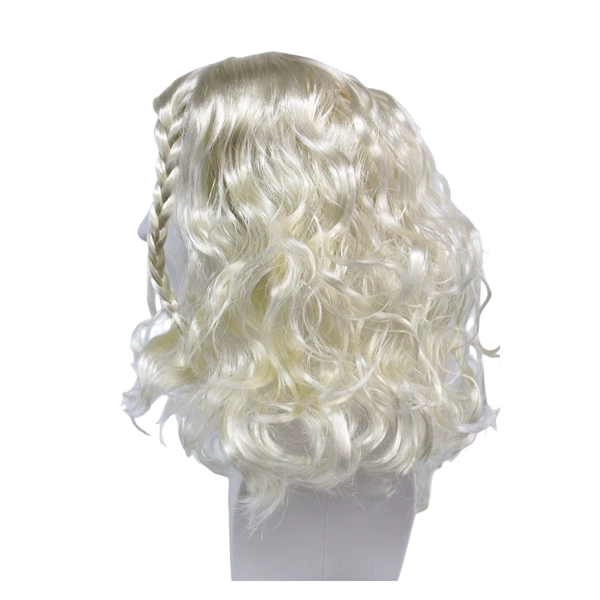 Perruque synthétique blonde de Viking pour homme avec tresses et moustache