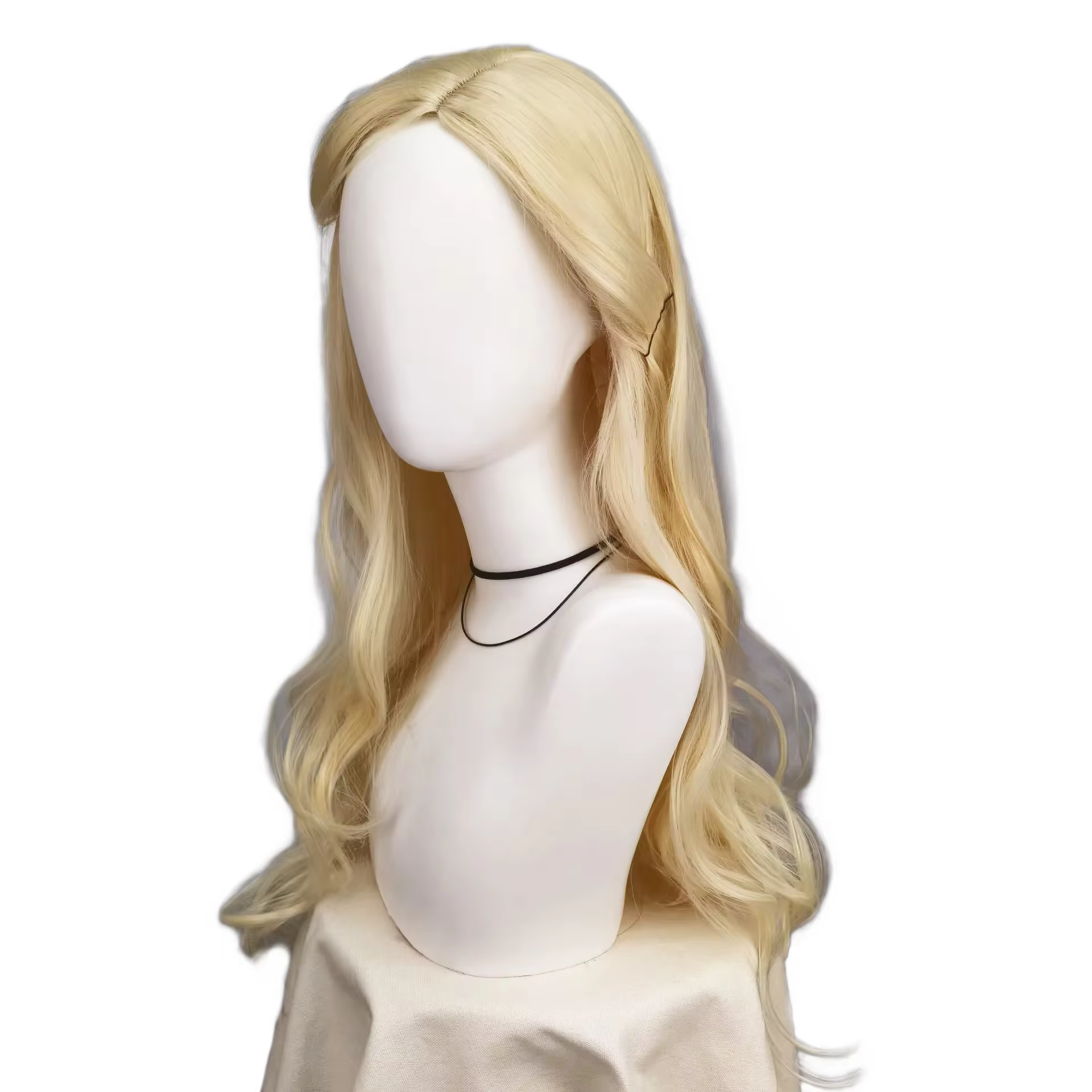 Glinda Cosplay perruque pour femmes filles méchante longue ondulée Blonde résistant à la chaleur synthétique cheveux