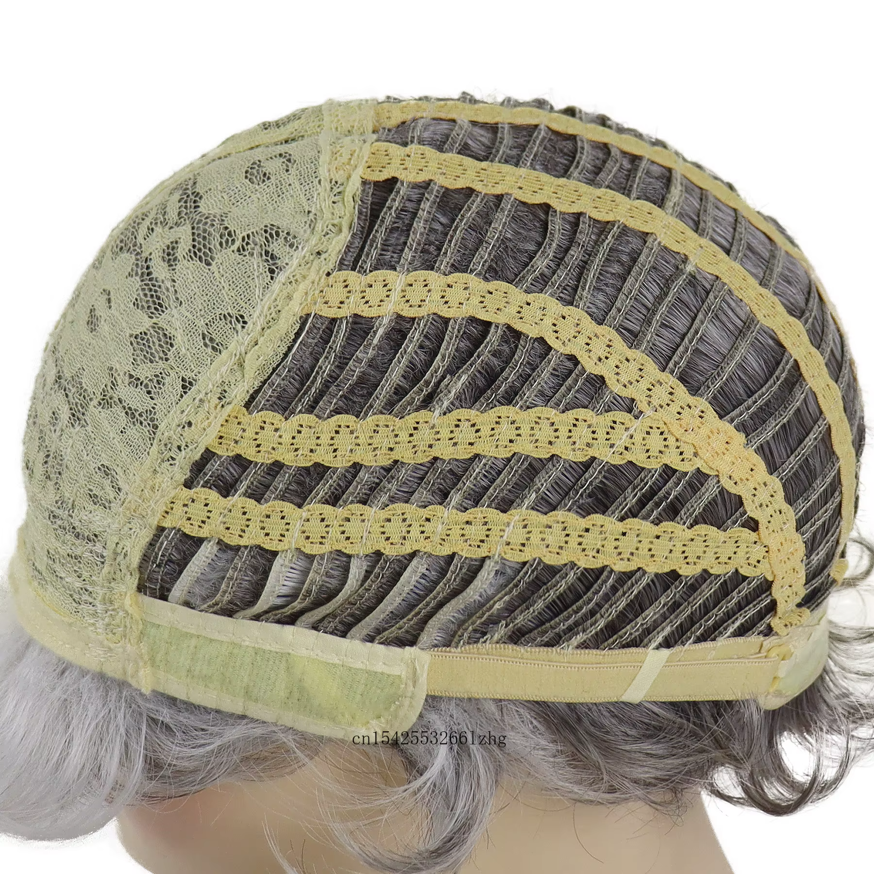 Perruque Courte Synthétique Grise Premium pour Femme