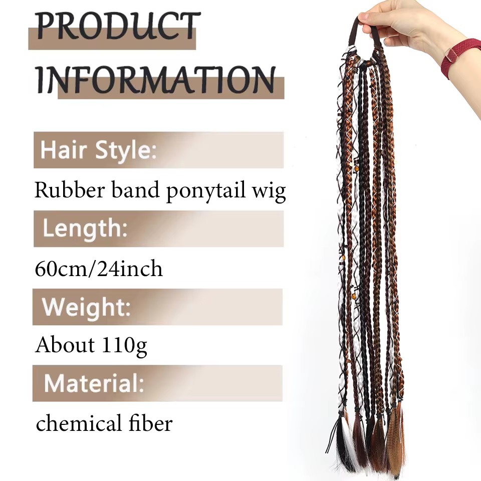 Extensions de cheveux synthétiques tressées à la main