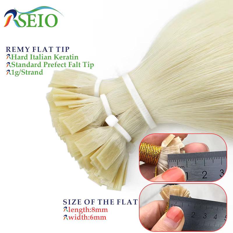 Extensions de Cheveux Lisses à Pointe Plate