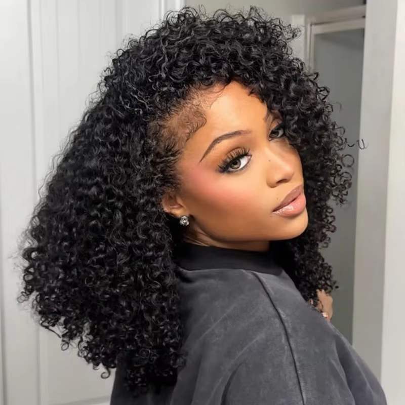 Perruques sans colle 300% en cheveux humains