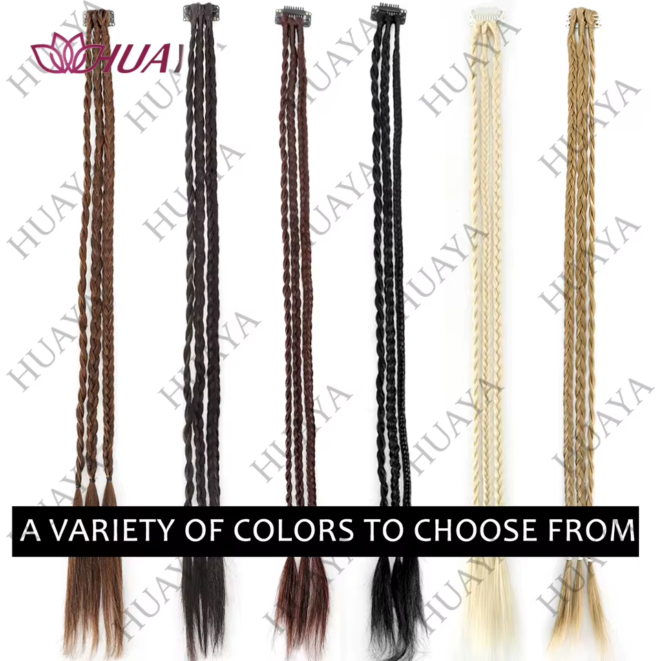 Perruque, queue de cheval synthétique torsadée tresse pince dans les Extensions de cheveux longues tresses