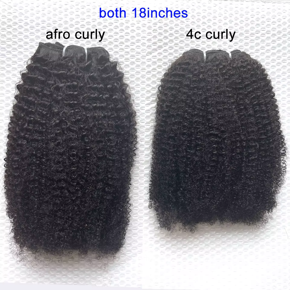 Cheveux vierges crus brésiliens 4B Afro crépus bouclés armure paquets couleur naturelle 4C