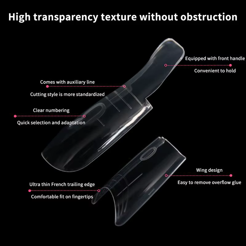 Formes à ongles Sandwich 60 pièces, formes doubles ovales pour extension, sans papier, pour extensions d'ongles faciles, moule supérieur et moule inférieur, manucure