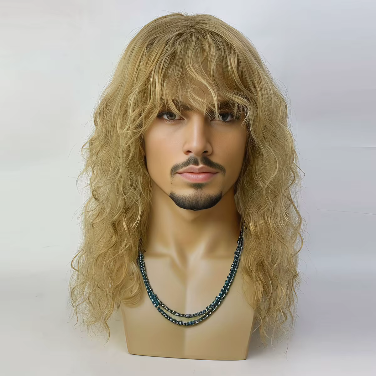 Perruque Synthétique Longue Bouclée pour Homme