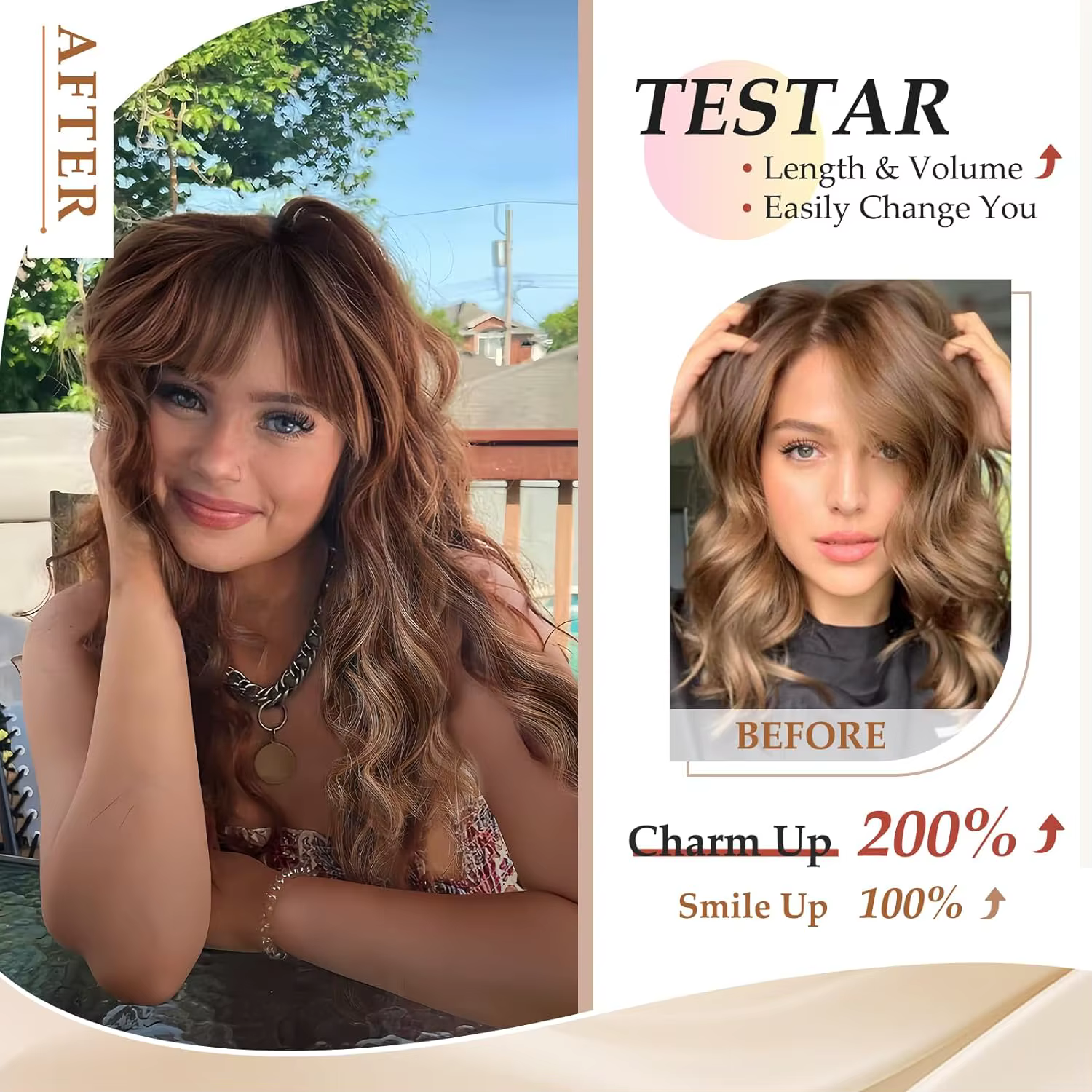 EASIHAIR – perruques synthétiques longues ondulées et bouclées à reflets bruns pour femmes
