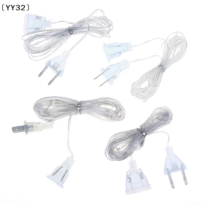 Câble d'extension de 3M/5M avec prise EU/US, cordon d'extension de puissance standard pour guirlande lumineuse LED de Noël〔YY32〕