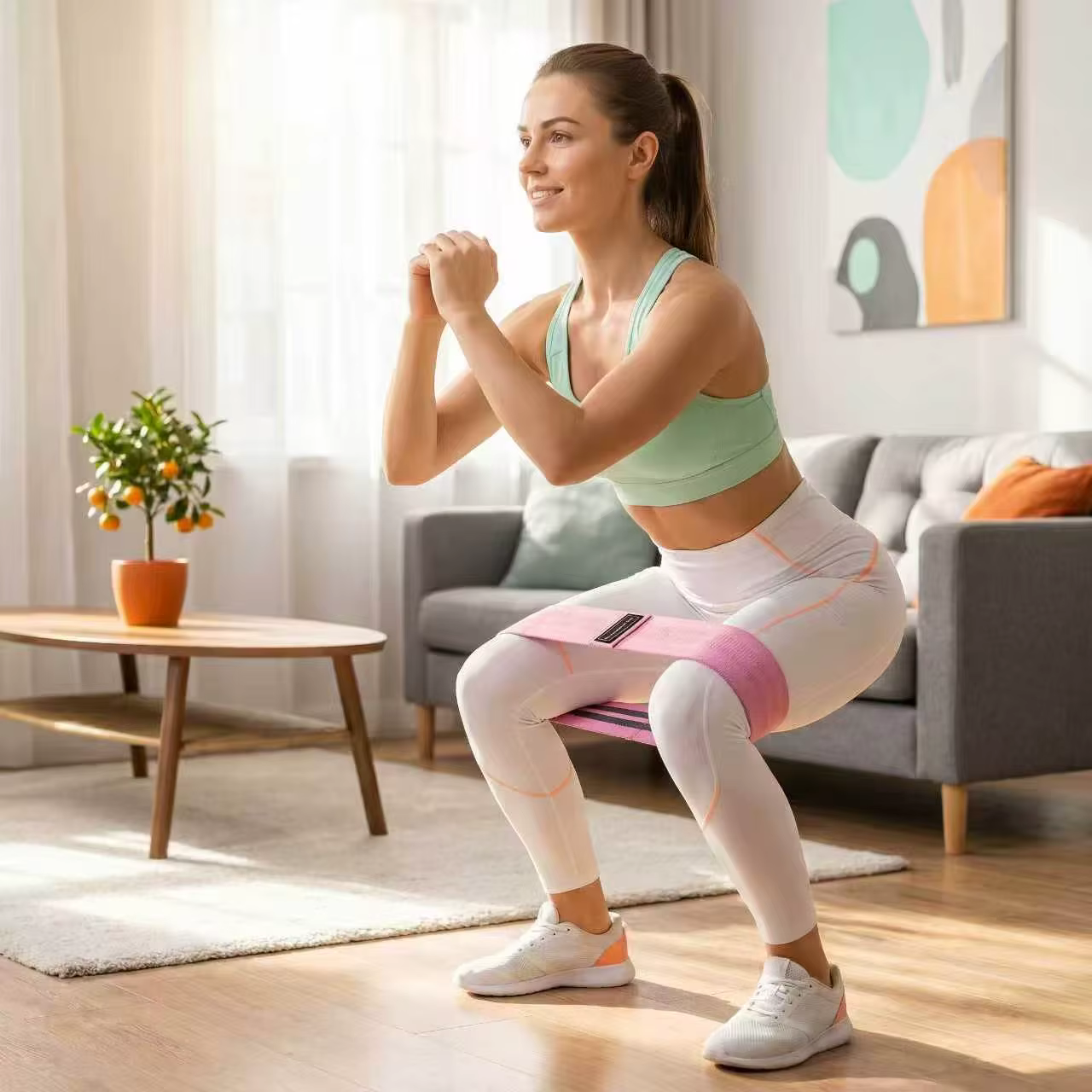 Bande de résistance 3 couleurs pour les fessiers – Accessoire de sport pour fitness, exercice, étirement, yoga, entraînement des hanches, squats, bandes circulaires, boucles, gym