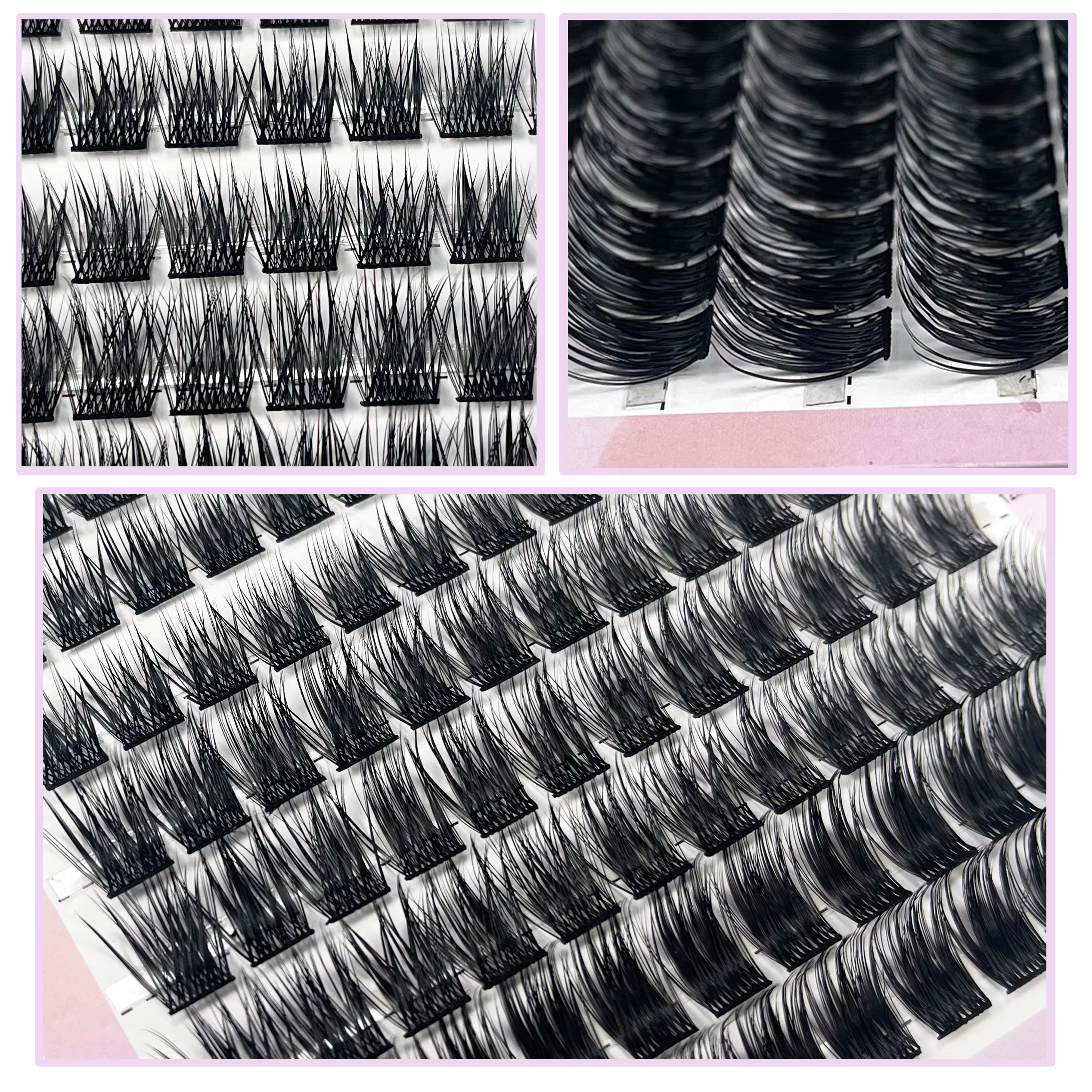 120 grappes de cils individuels D Curl 8-14mm plateau mixte Extension