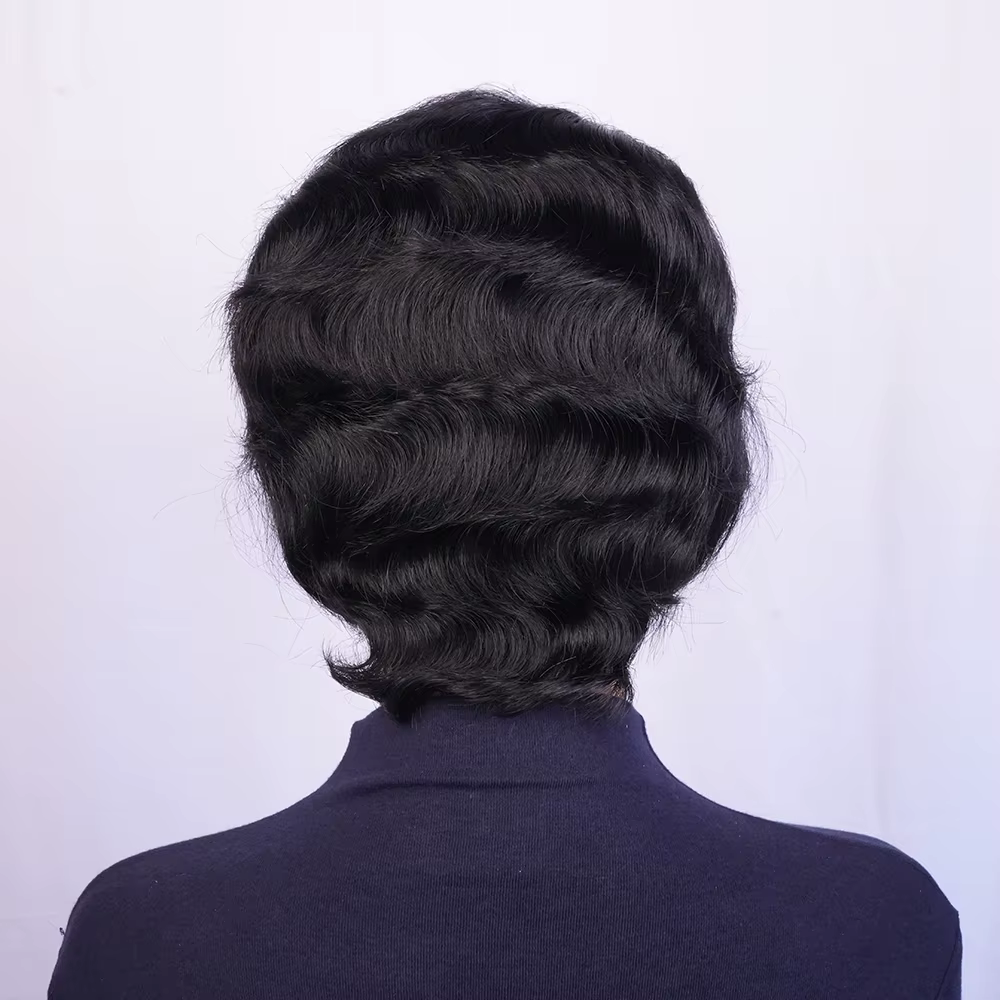 Perruque coupe lutin 13X4 perruques de cheveux humains courts sans colle prêt à sortir
