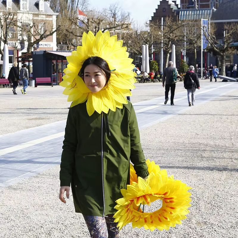 Couvre-chef tournesol, accessoires de spectacle sur scène amusants pour jeux de Festival de danse, Costumes de Cosplay pour enfants et adolescents