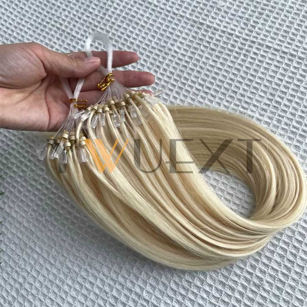 Micro boucle anneau Extensions de cheveux humains 12 "-20" naturel noir brun blond lien