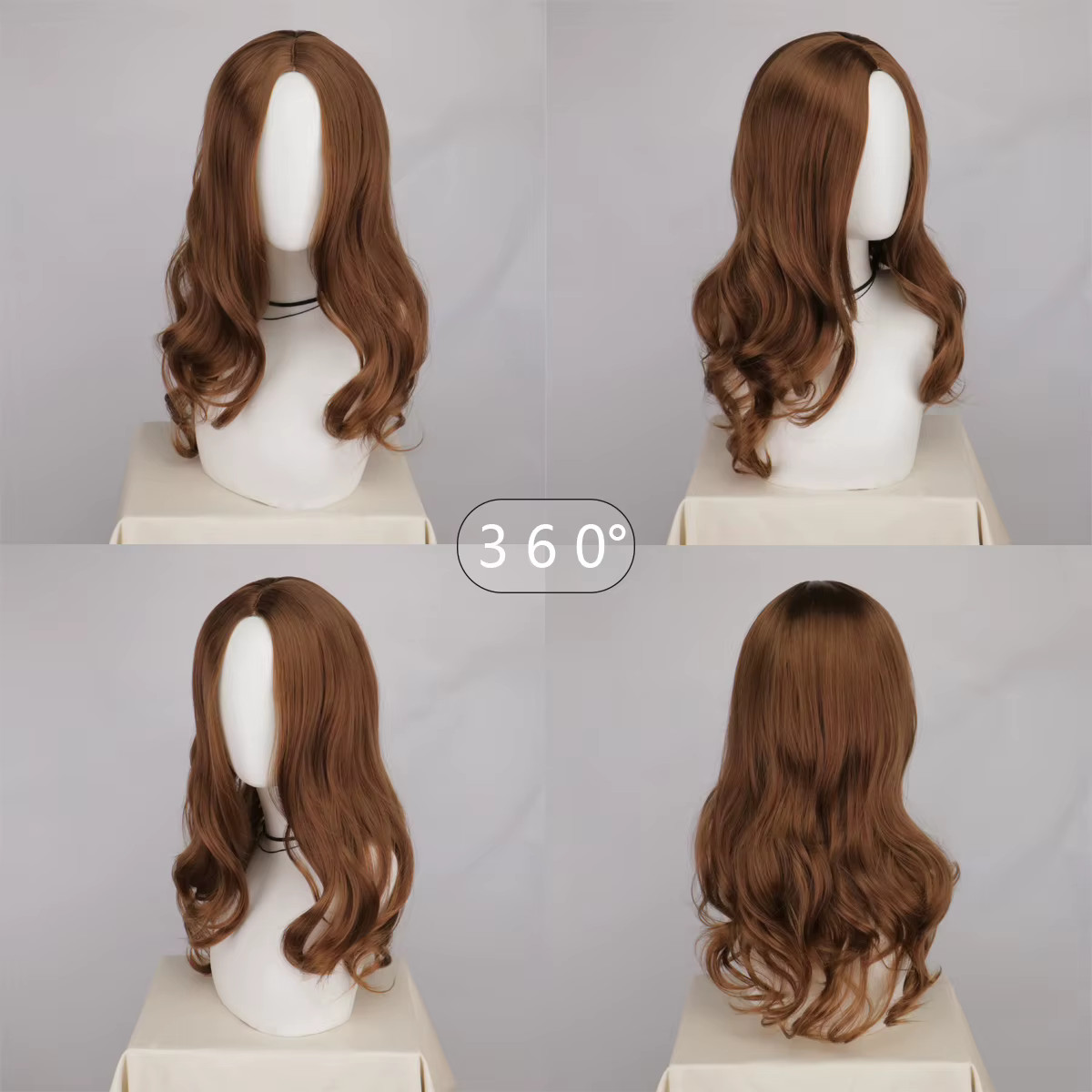 Perruque de Cosplay d'halloween à cheveux longs ondulés
