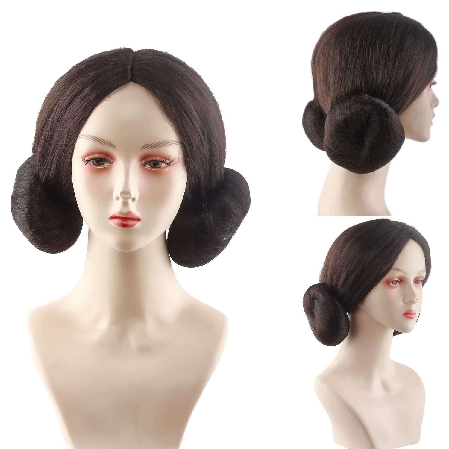 Leia Organa – perruque de Cosplay synthétique en Fiber chimique