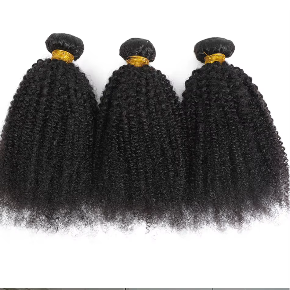 Mèches brésiliennes Remy naturelles crépues et bouclées