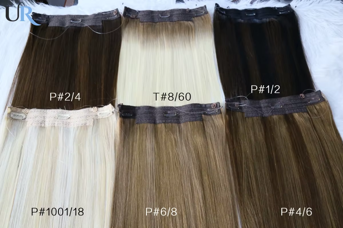 Extensions de trame de ligne de poisson une pièce 100% cheveux humains | Pour le séparation invisible et la couverture