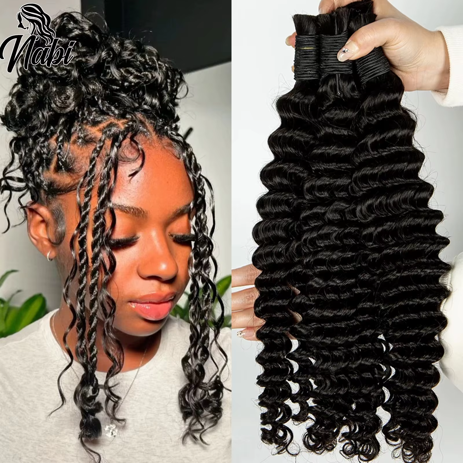 Tresses Boho Brésiliennes Naturelles Bouclées pour Femme Noire