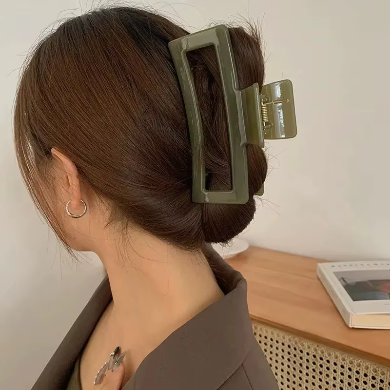 Pince à cheveux minimaliste surdimensionnée | Accessoire de coiffure polyvalent une pièce de 13 cm pour femme