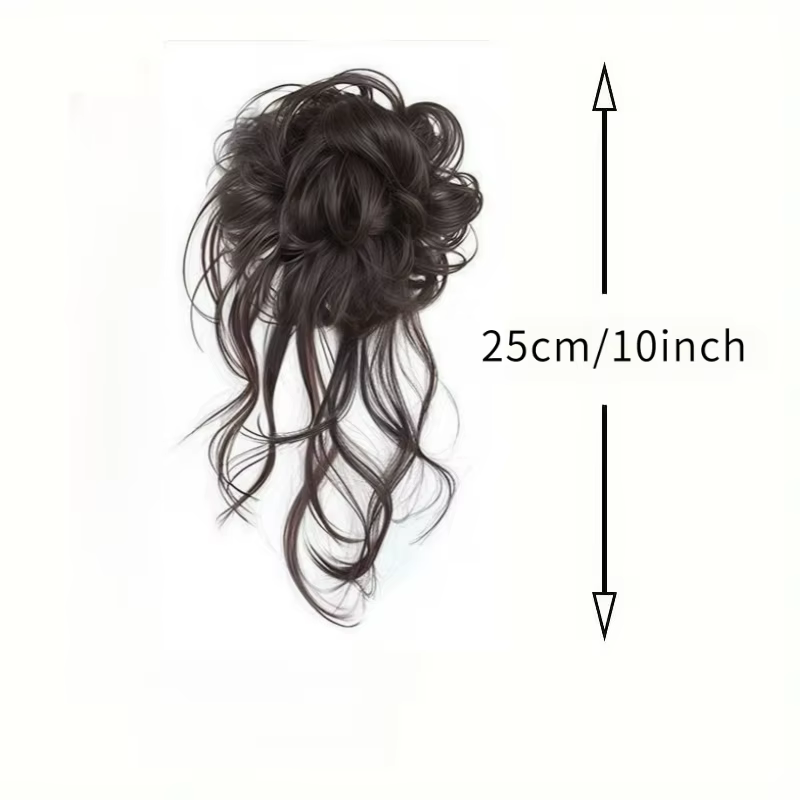 Postiche synthétique bouclée et désordre élégante avec élastique en caoutchouc