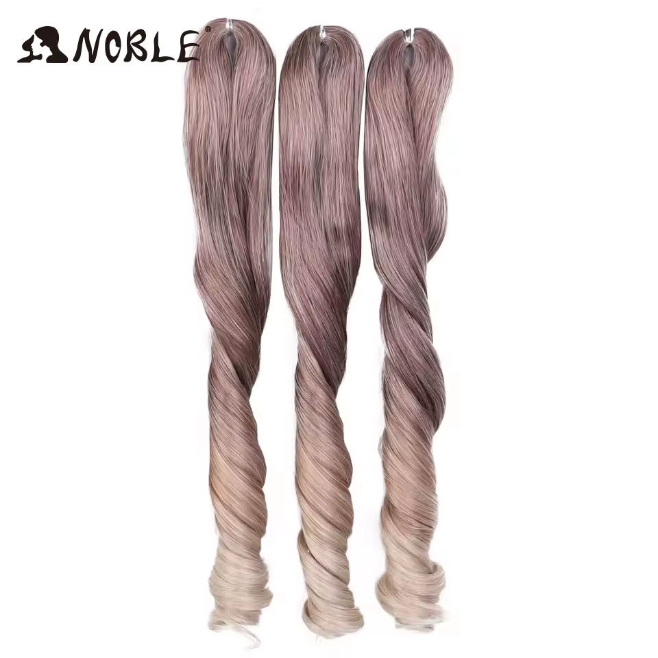 Cheveux nobles 18 pouces français bouclés Crochet tressage