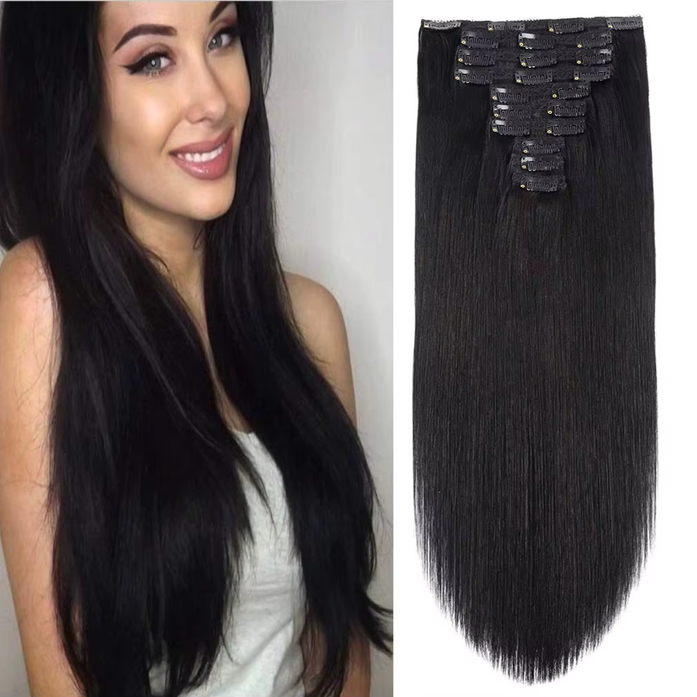 Extensions à clips pour cheveux humains