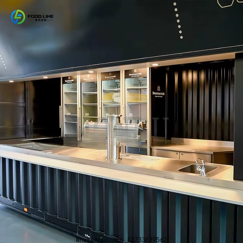 Conteneur de restaurant alimentaire personnalisé, conteneur de restaurant de 20 pieds avec cuisine