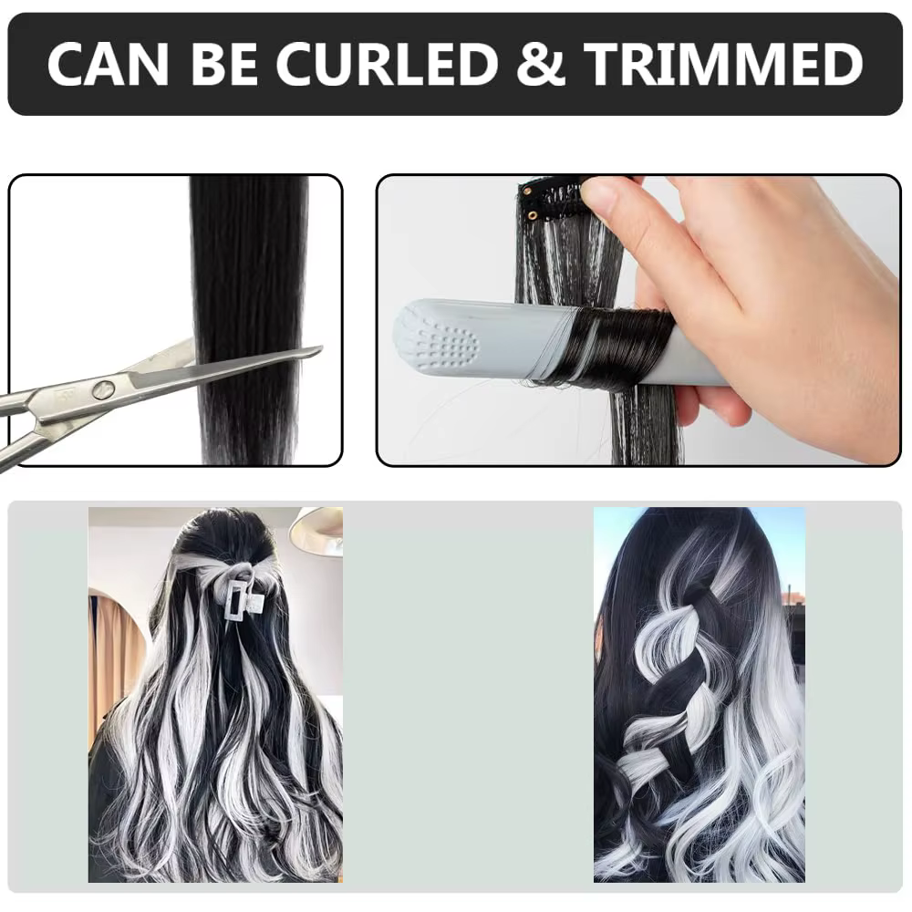 Extensions de cheveux à clips colorés pour femmes et hommes