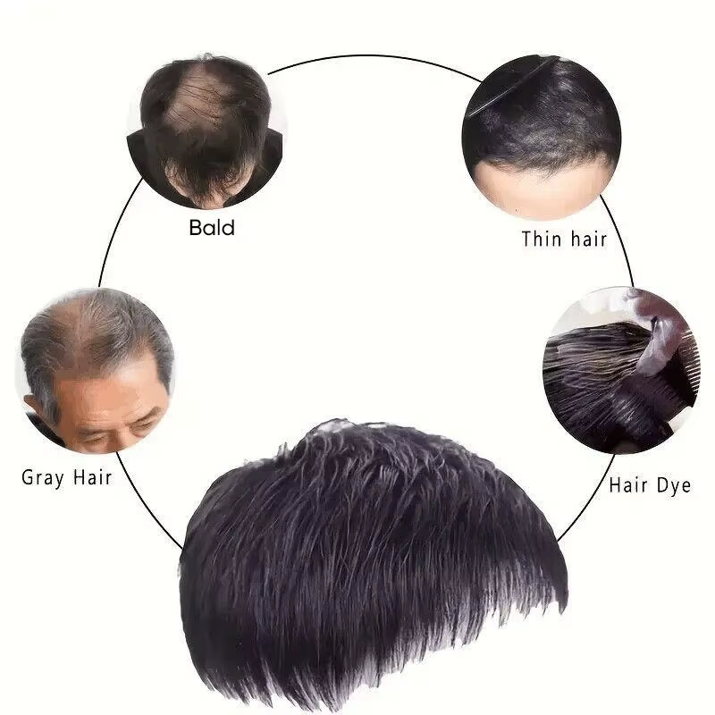 Perruque synthétique courte noire pour hommes