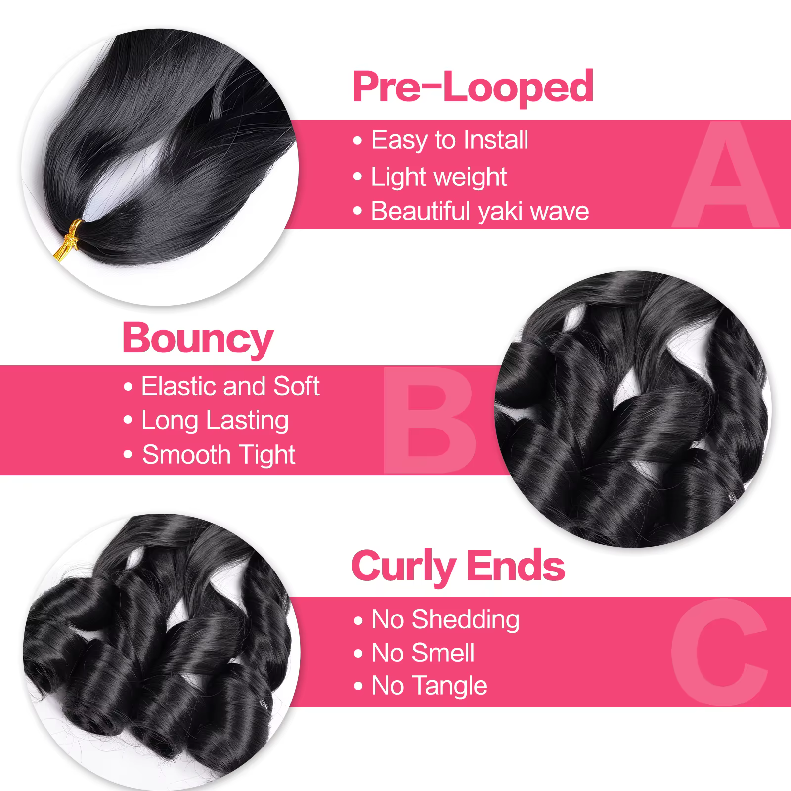 Boucles françaises tressage Hair14 pouces