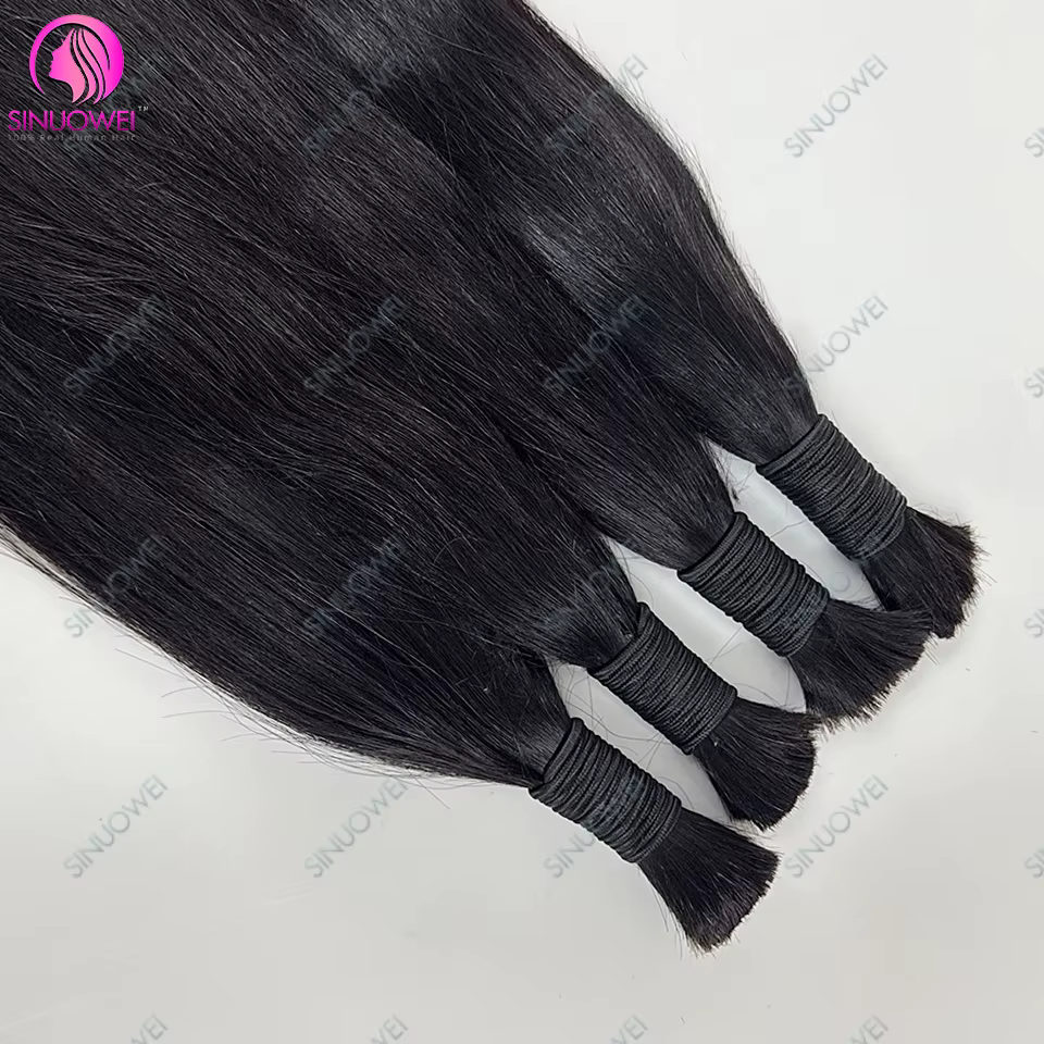 3 paquets tressage en vrac 100% cheveux humains os droit non transformés Extensions