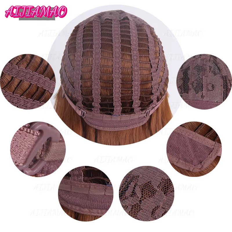 Perruque Cosplay Synthétique Longue Rouge Foncé avec Queue de Cheval