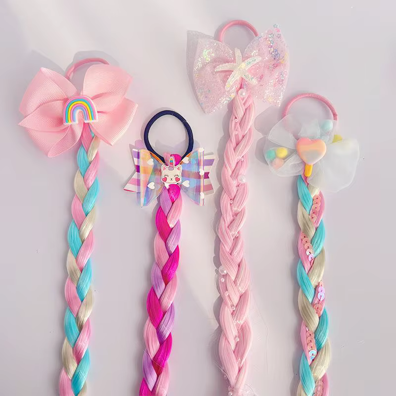 Extensions de cheveux tressées sirène pour filles