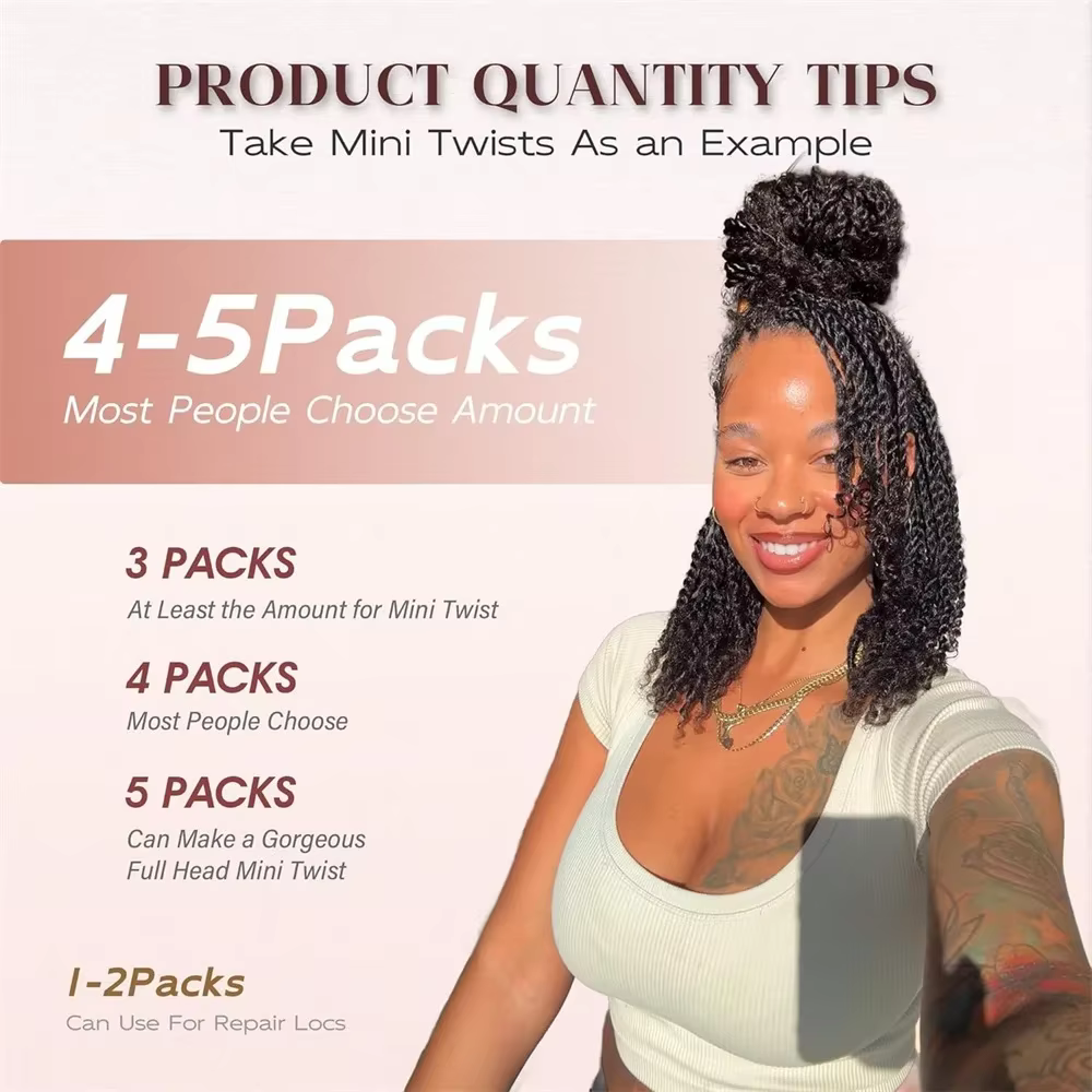 50g Cheveux Humains Afro Kinky en Vrac pour Extensions de Dreadlocks