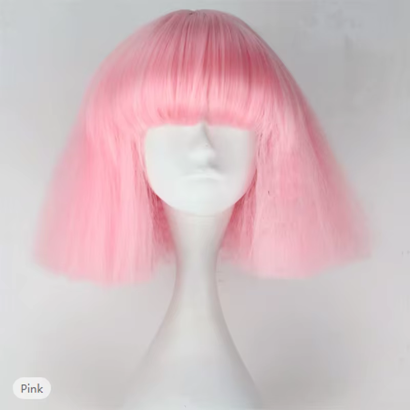 HAIRJOY Lady Gaga Cosplay perruques droite Bob court brun foncé argent gris blond