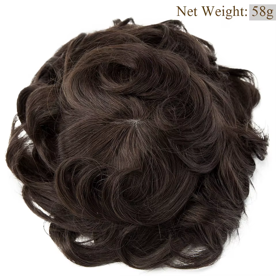 S-noilite-Perruque de Cheveux Naturels pour Homme