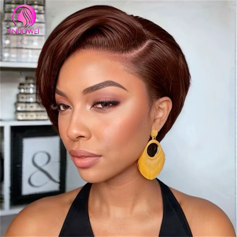 Perruque Bob Brésilienne Coupe Pixie pour Femme